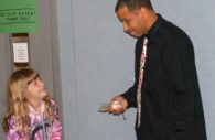 A smiling Molly Ward is thoroughly entertained by magician Kenny Wardrick, who
dazzled Molly and the audience with Humpty Dumpty trick where, in this story the
magician put Humpty back together again after a devastating fall.
All photos by Ricardo Whitaker.