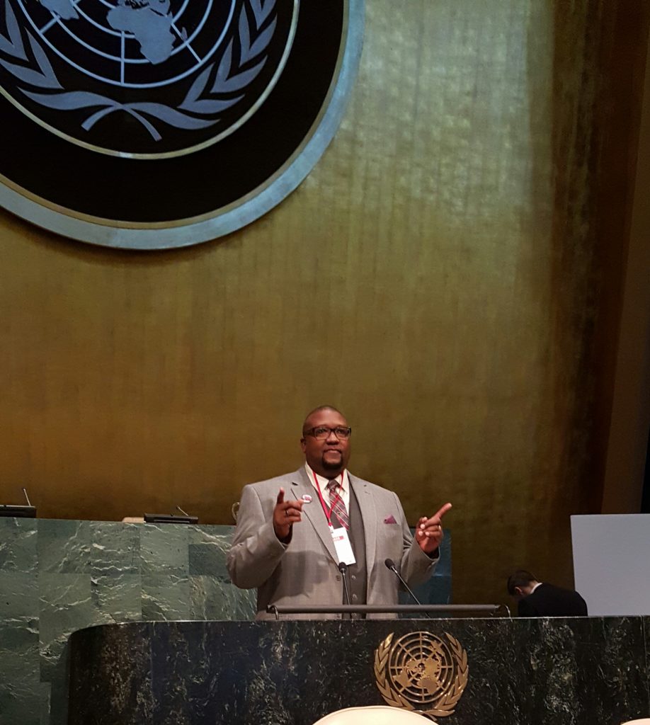 Bridgeway Community Church Senior Pastor, Dr. David Anderson prepares for speech at U.N. on race relations.