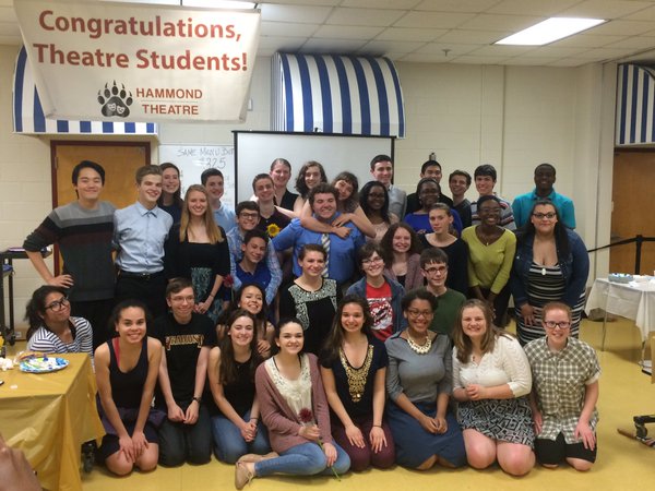 Hammond Theatre students together at the Hammond High School Theatre Banquet on Monday for the last time for the 2015-2016 season. 