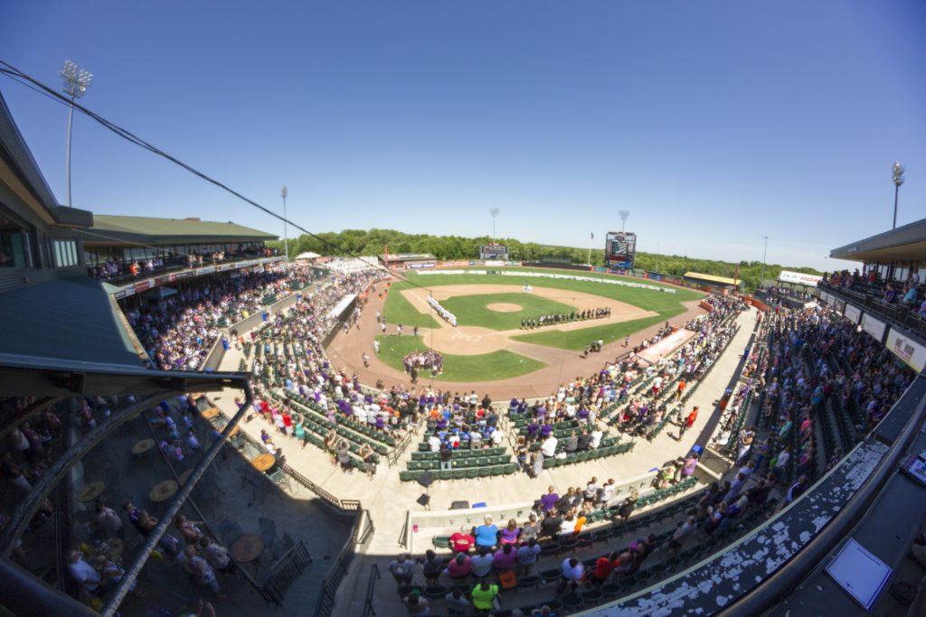 An aerial view of Ripken Stadium, illustrating what a beautiful day it was for a charity softball game. Photo by JERMAIN RANGASAMMY