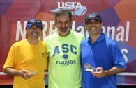 Donald Crawley from Columbia, Maryland, and Emad Nekoo from Fulton, Maryland, winners in the 50 & over division Men’s 3.5 Doubles at the Academia Sanchez-Casal Florida in Naples, Florida.  (Photo courtesy USTA)