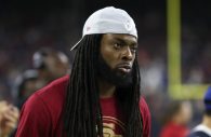 Aug 18, 2018; Houston, TX, USA; San Francisco 49ers defensive back Richard Sherman (25) looks on during the second half against the Houston Texans at NRG Stadium. Mandatory Credit: Kevin Jairaj-USA TODAY Sports