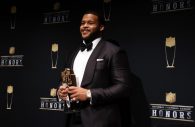 Feb 3, 2018; Minneapolis, MN, USA; Defensive Player of the Year winner Aaron Donald of the Los Angeles Rams during media availabilities during the NFL Honors show at Cyrus Northrop Memorial Auditorium at the University of Minnesota. Mandatory Credit: Kirby Lee-USA TODAY Sports