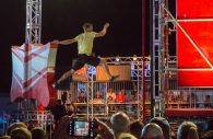 Geoff Britten leaps from one obstacle to the next during his in Season 7 of "American Ninja Warrior." (Photo courtesy of Geoff Britten)