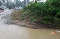 Water escaping to the Patuxent Branch Trail from the Guilford Self Storage construction site. (Photo by Wayne Davis)