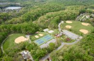Aerial view of Savage Park, where Bozzuto Homes intended to seal a deal with the county swap some of the flat park land for land that slopes. The park is located at 8400 Fair Street, Savage, MD. (PHOTO COURTESY OF VisitHowardCounty.com)