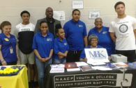 Back (L-R): Heidi Weiss-Beedie (HC Health Department), Noah Connor, Robert Johnson (My Brothers' Keeper), Zhion Perkins (NAACP YC 2nd VP), Dr. Maxine Kellman-Allen (NAACP YC co-advisor), Isaac Allen (NAACP YC VP)
front (L-R): Nadia Camp, Seana Camp (NAACP YC Secretary), Helen Nuttall (NAACP Youth Council co-advisor) Photo by Sam Seliger