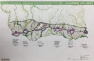 Graphic illustration of the six areas of focus for development of the Route 1 Corridor