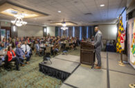 County Executive Calvin Ball seen making remarks at the 2024 State of Business Address. PHOTO COURTESY: Howard County Government.