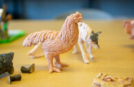 The ceramic rooster in the foreground is one of many items crafted at the Chesapeake Arts Center. PHOTO COURTESY: Chesapeake Arts Center