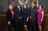 Howard County Council group picture with members from left to right, Deb Jung, (Chair, Dist 4), Opel Jones (Dist 2), Liz Walsh (Dist 1, Vice Chair), David Yungman (Dist 5), and Christiana Rigby (Dist 3). Photo: Courtesy Howard County Government.